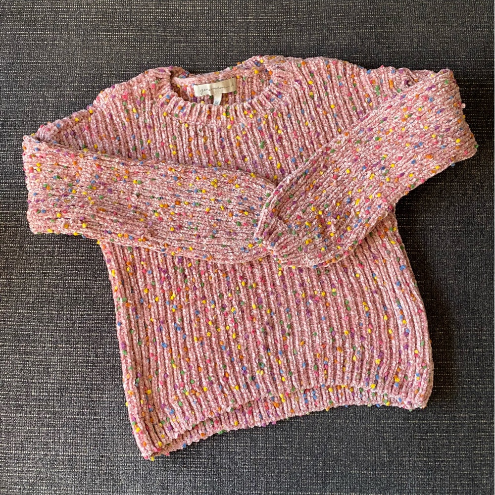 51 - generation k chenille pink cropped bauble sweater m